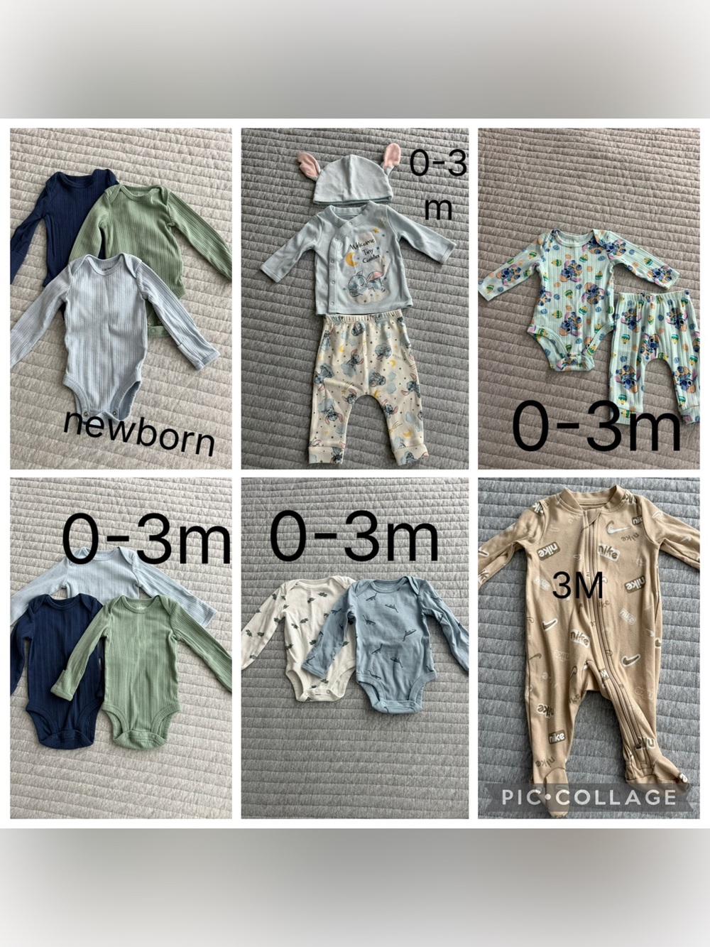 Baby Neutral & Pastel Onesies and Outfit Bundle - Greens, Blues, Creams